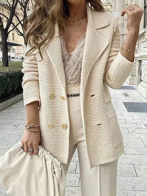 VORINARibbed Knit Blazer CardiganCardigan