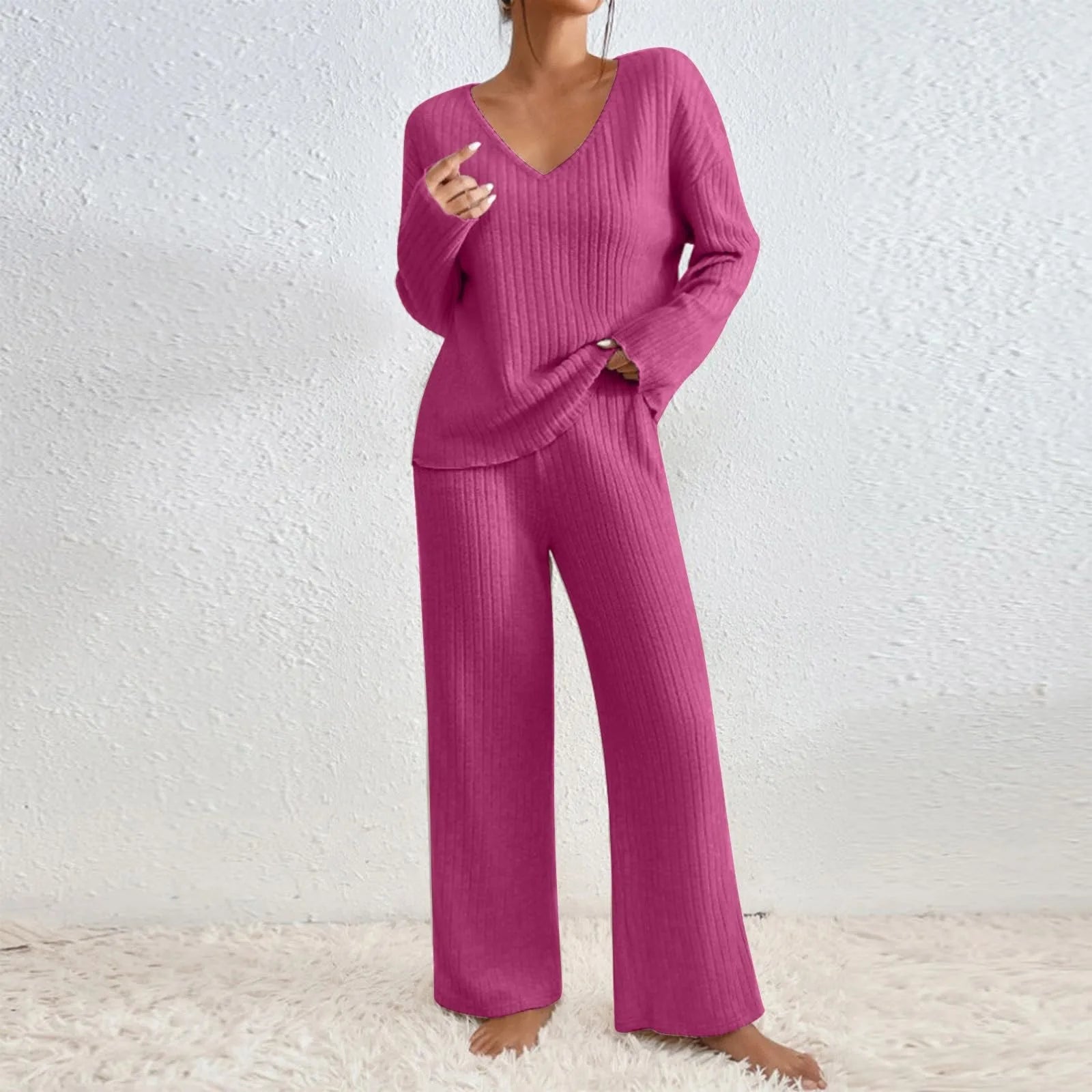 VORINARibbed Knit Lounge SetSet