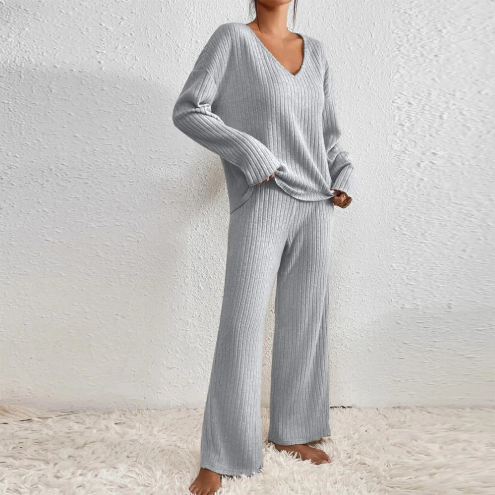 VORINARibbed Knit Lounge SetSet