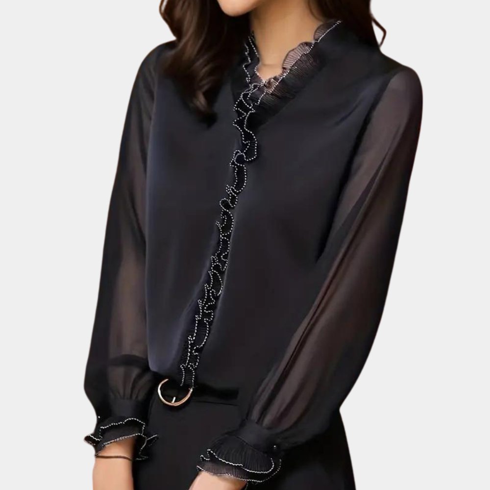 VORINARuffled Collar BlouseWomen's Blouse