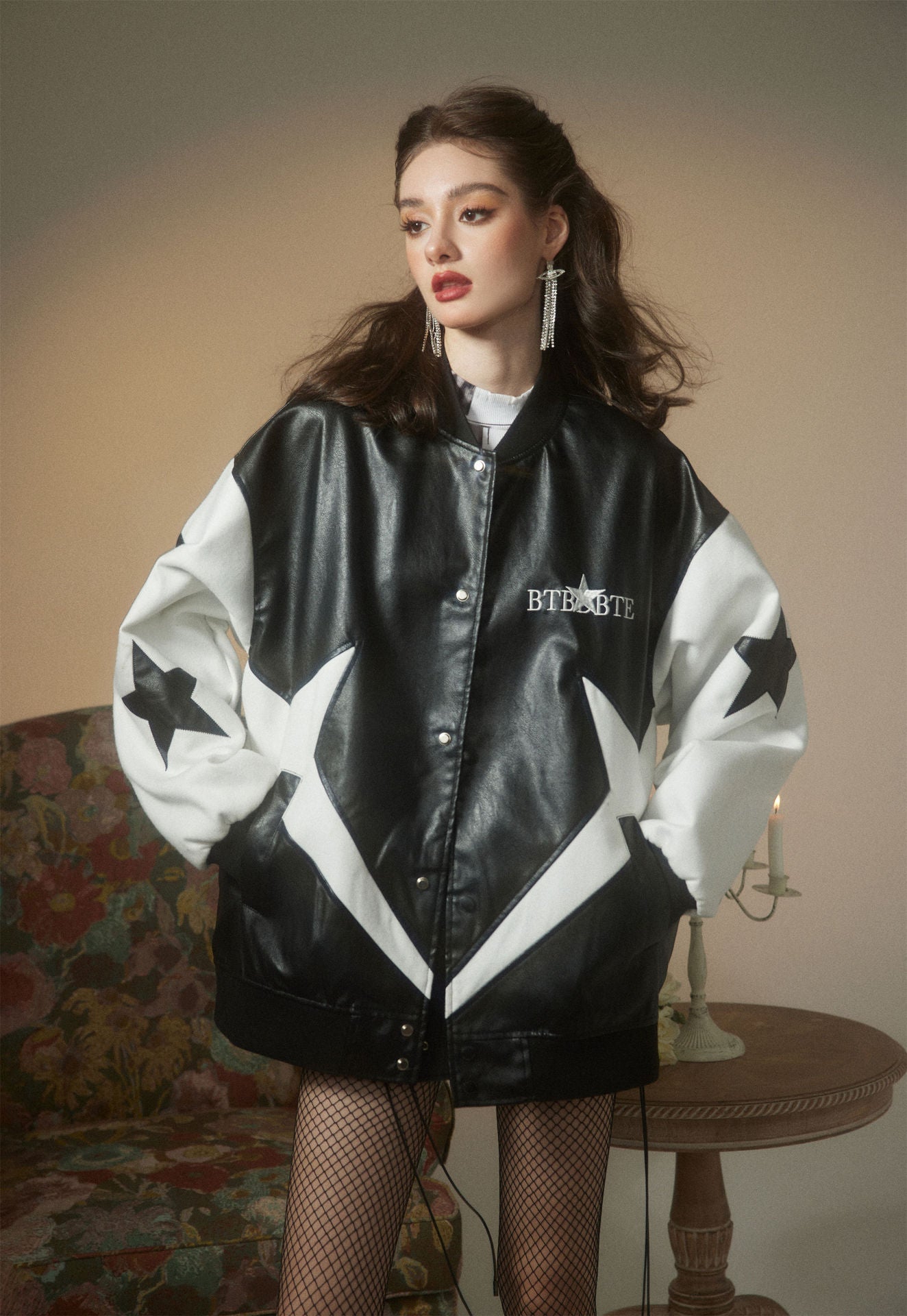 VORINAStar Pattern Bomber JacketWomen's Jacket