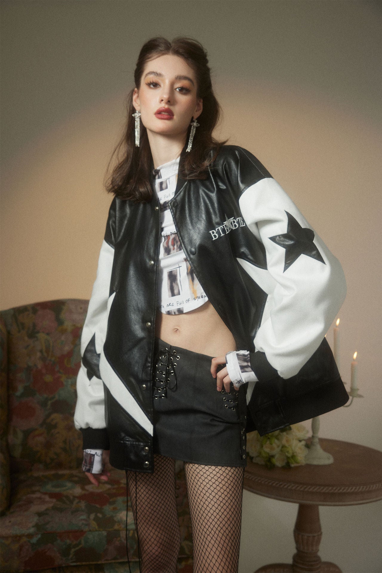 VORINAStar Pattern Bomber JacketWomen's Jacket