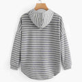 VORINAStriped Casual HoodieWomen's Hoodies