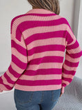 VORINAStriped Knit Polo SweaterSweater