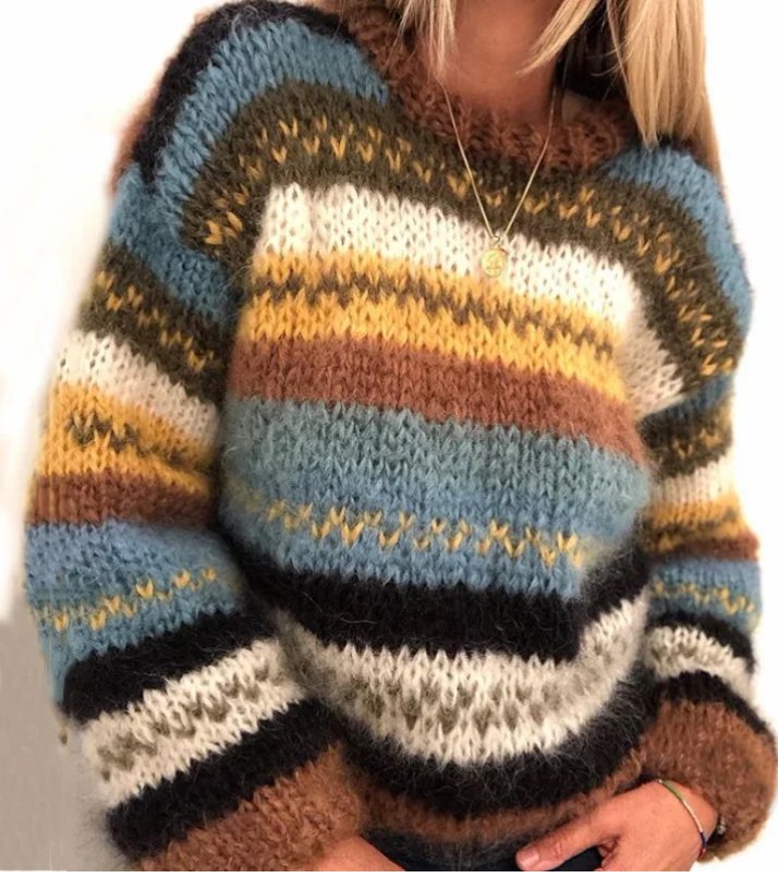 VORINAStriped Knit SweaterWomen's Sweater