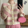 Vorina Luxury FashionStriped Knitted CardiganWomen's Sweaters