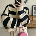 Vorina Luxury FashionStriped Knitted CardiganWomen's Sweaters