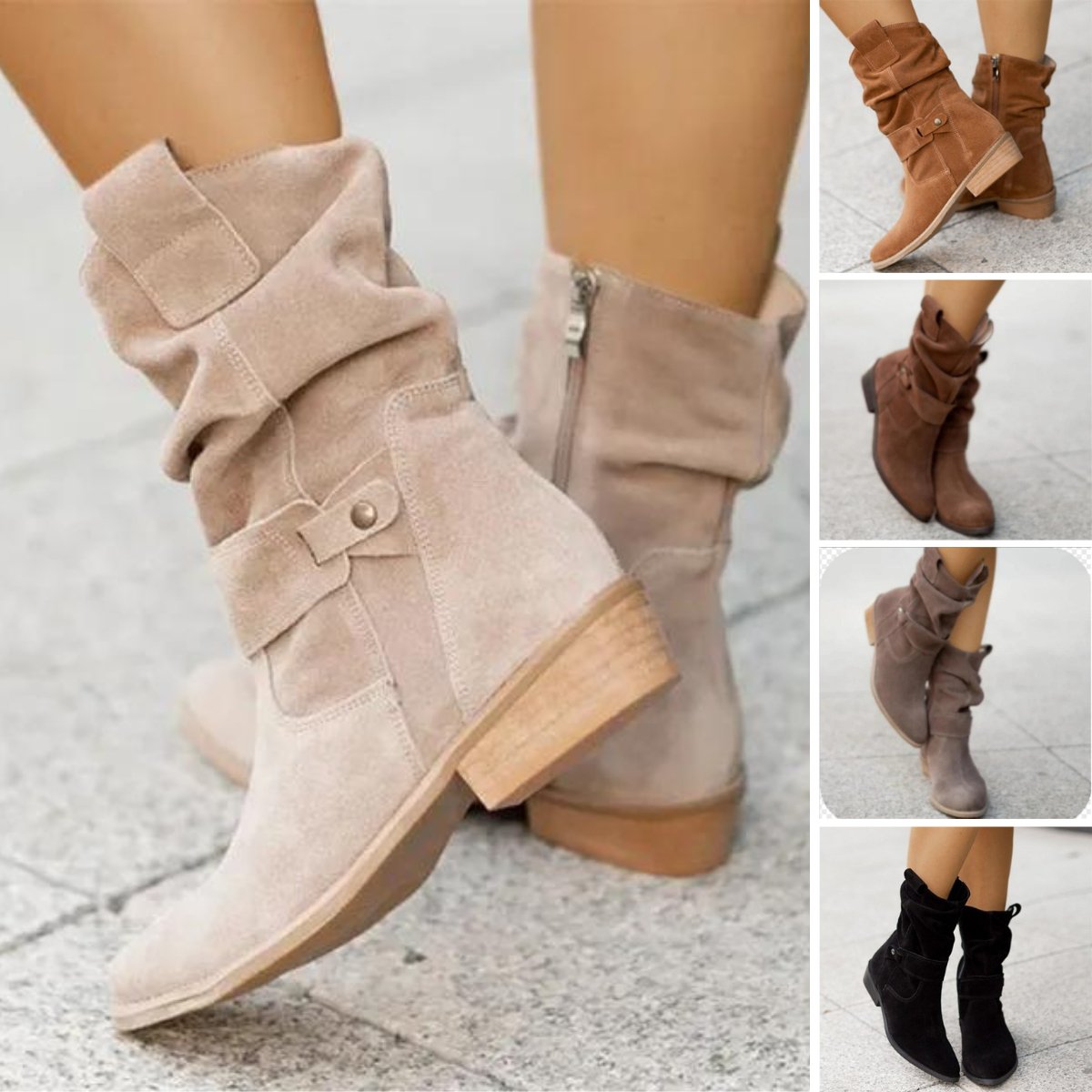 VORINASuede Slouchy Ankle Bootsboots