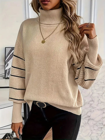 VORINATurtleneck Sweater with Stripe DetailSweater