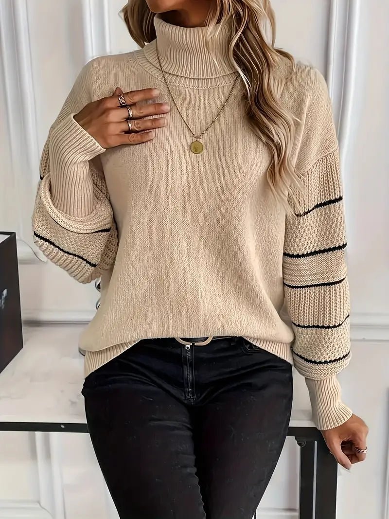 VORINATurtleneck Sweater with Stripe DetailSweater