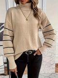 VORINATurtleneck Sweater with Stripe DetailSweater