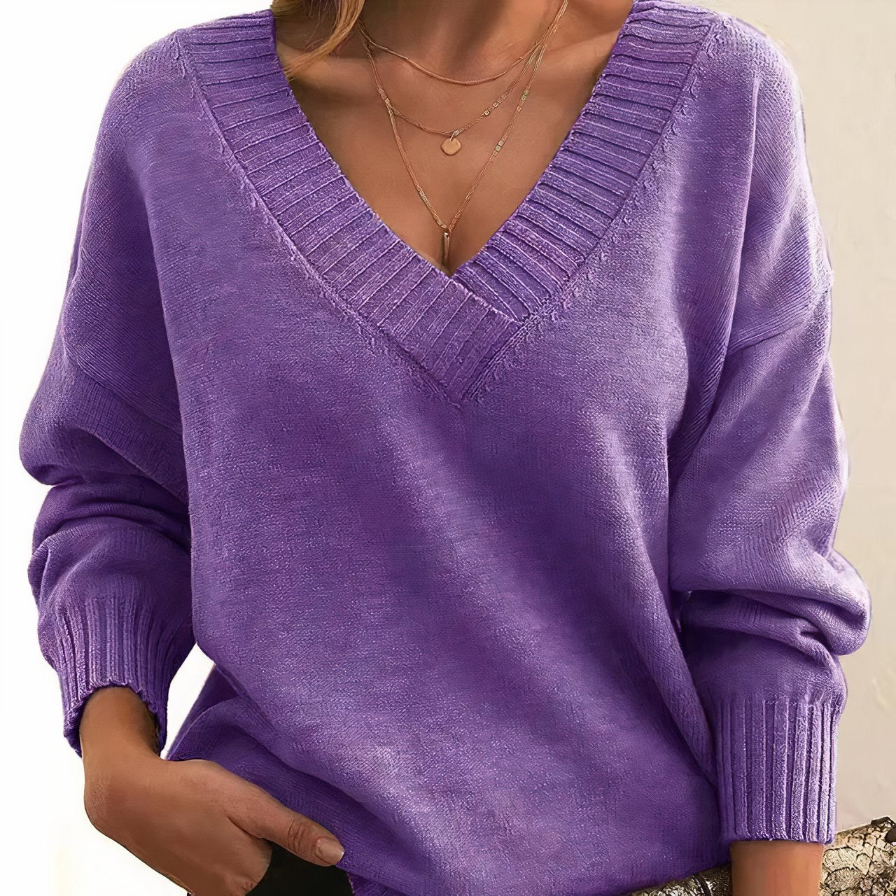 VORINAV - Neck Knit SweaterWomen's Sweaters