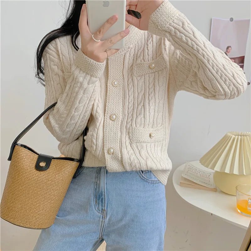 Vorina Luxury FashionVintage Knitted CardiganWomen's Sweaters