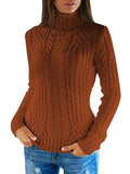 VORINAWhite Cable Knit Turtleneck SweaterSweater